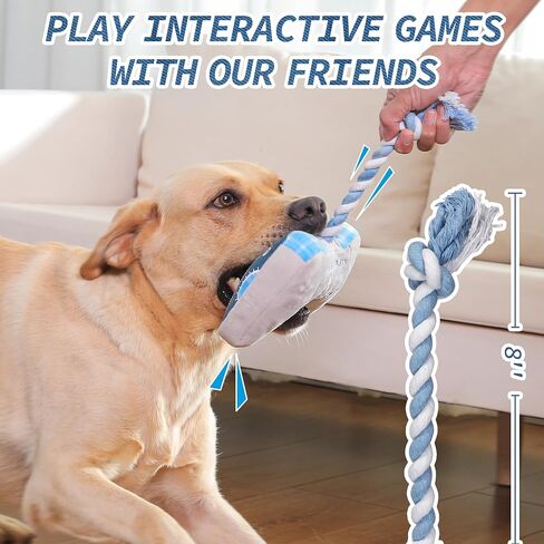 MTERSN Cute Squeaky Dog Toys : Blue Game Controller Plush Dog Toy and Funny Puppy Chew Toys with Full Crinkle Paper - Cool Pet Birthday Toys for Small, Medium and Large Dogs in Kuwait