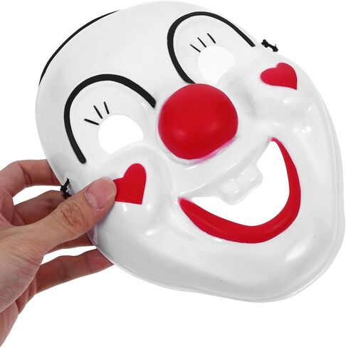 Amosfun 2pcs Clown Mask Prop for Halloween Cosplay Full Face Costume Accessory Hair for Parties and Festivals Fun for All Ages in Saudi Arabia