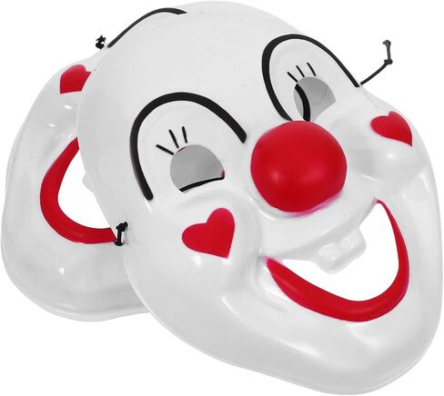 Amosfun 2pcs Clown Mask Prop for Halloween Cosplay Full Face Costume Accessory Hair for Parties and Festivals Fun for All Ages in Saudi Arabia