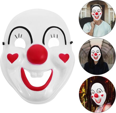 Amosfun 2pcs Clown Mask Prop for Halloween Cosplay Full Face Costume Accessory Hair for Parties and Festivals Fun for All Ages in Saudi Arabia