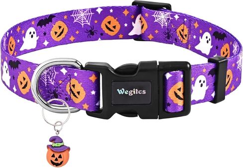 طوق الكلب الهالوين ، الياقات الكلاب اليقطين الأرجواني ، طوق جرو الخريف القابل للتعديل مع قلادة لطيفة ، طوق هالوين للحيوانات الأليفة الشاقة للكلاب الصغيرة المتوسطة المتوسطة المتوسطة المتوسطة in Kuwait