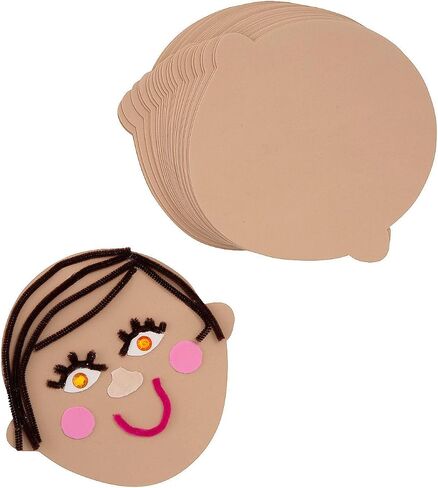 متعة Express Express Express Longe Foam Foam Face Mutouts - مثالية لمشاريع الحرف اليدوية DIY الحفلات ، الأنشطة التعليمية التعليمية للتنوع الثقافي - رائع لاستخدام الفصول الدراسية والفعاليات - 24 قطعة in Saudi Arabia