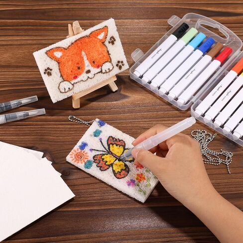 15 Sheet Magic Foam Texture Paper, 4.33x2.75in White Cellulose Cards Puffy Texture Paper Arts and Crafts Supplies for 3D Painting & Card Making in Saudi Arabia