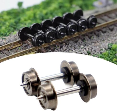 2 Pieces Metal DC Wheels,Metal Wheels,Spare Part,Replacement,N Scale Wheel Hobby Train Accessory for 1:160 DIY Accessory in Saudi Arabia