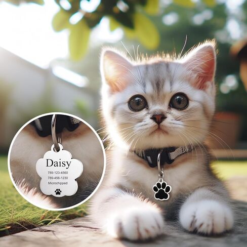 YEHANTI Dog Tags Personalized for Pets, Durable Stainless Steel Glitter Paw Print Pet ID Tags with 4 Line Texts and Icons Engraved, Custom Dog ID Tags and Name Tags for Large Small Dogs Cats(Rose Red) in Kuwait