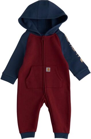 Carhartt Baby Boys' Long-Sleeve Hooded Zip-Up Footless Jumpsuit One-Piece Hoodie, Mossy Oak Country DNA Camo, 3M in Saudi Arabia