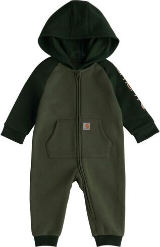 Carhartt Baby Boys' Long-Sleeve Hooded Zip-Up Footless Jumpsuit One-Piece Hoodie, Mossy Oak Country DNA Camo, 3M in Saudi Arabia