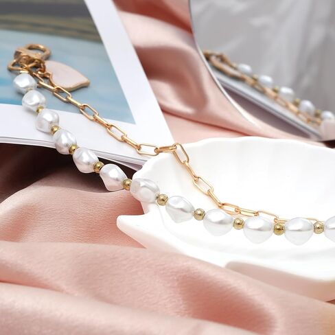 قطعتان من حزام معصم حبل الهاتف مع اللؤلؤ والمعدن، سلسلة مزدوجة من خرز الهاتف الخليوي للنساء والمراهقين، سحر بدون استخدام اليدين لكاميرا قلب المحفظة in Kuwait