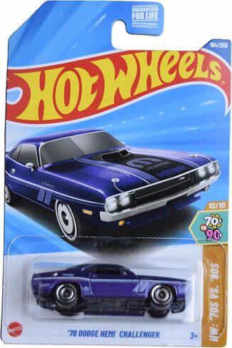 Hot Wheels '70 Dodge Hemi Challenger, HW '70s vs '90s 10/10 [Purple] 164/250 in Saudi Arabia