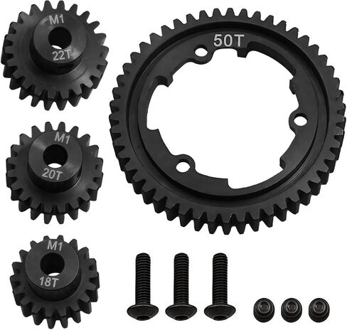 Upgrade Heavy-Duty Hardened Steel Spur Gear Set with 18T 20T 22T Pinion Gears Fit for Traxxas 1/5 X-Maxx 1/7 XO-1, Fit for 1/10 Maxx & E-REVO 2.0 VXL, Replaces 6447 (46T) in Kuwait