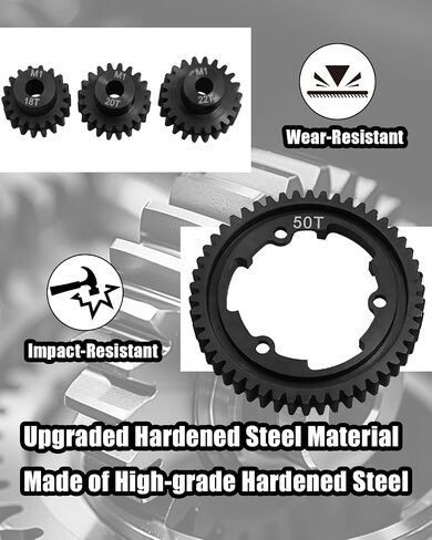 Upgrade Heavy-Duty Hardened Steel Spur Gear Set with 18T 20T 22T Pinion Gears Fit for Traxxas 1/5 X-Maxx 1/7 XO-1, Fit for 1/10 Maxx & E-REVO 2.0 VXL, Replaces 6447 (46T) in Kuwait