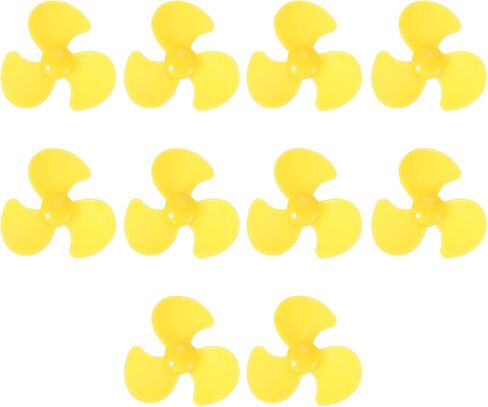 MECCANIXITY 2mm DC Motor Shaft Propeller, 30mm Fan Shape 3-Blade Plastic Round Propellers for DIY Model Airplane Science Toys Motor RC Boat Micro (Yellow, Pack of 10) in Saudi Arabia