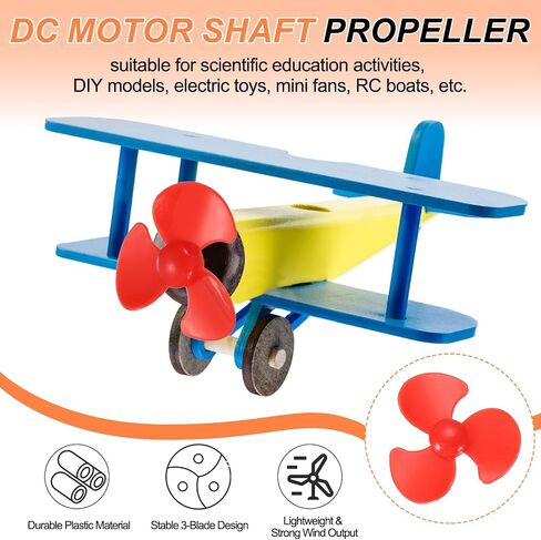 MECCANIXITY 2mm DC Motor Shaft Propeller, 30mm Fan Shape 3-Blade Plastic Round Propellers for DIY Model Airplane Science Toys Motor RC Boat Micro (Yellow, Pack of 10) in Saudi Arabia