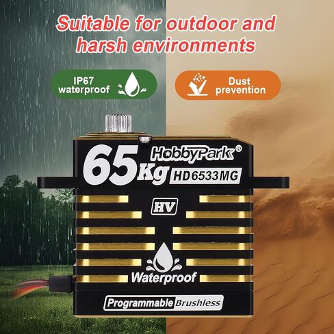 Hobbypark مقاوم للماء 897oz-in 65kg عزم الدوران عزم الصمامات محرك 8.4V HV Servo Gear RC servo قابلة للبرمجة 2BB ل 1/8 1/10 1/12 RC CRAWLER in Saudi Arabia