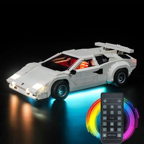 طقم مصباح LED متوافق مع Lego Lamborghini Countach 5000 QuattrovalVole - لا توجد نماذج فقط الضوء ، إكسسوارات إضاءة إبداعية متوافقة مع مجموعة LEGO 10337 (إصدار RC) in Saudi Arabia