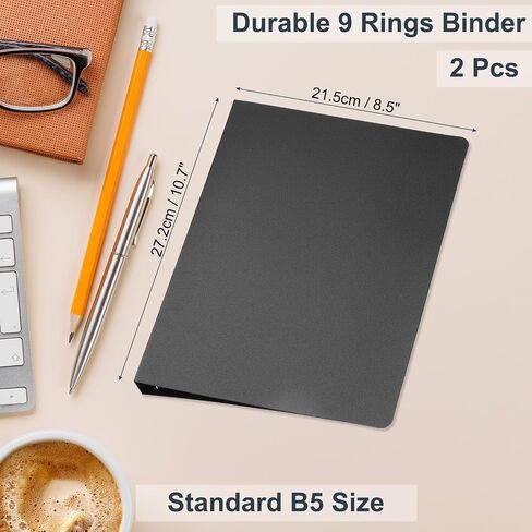 PATIKIL B5 Binder Cover, 2 Pcs PP 9 Ring Loose Leaf Binder Protector Round Ring Binder Cover Refillable Notebook Thickened Frosted Binder for Meeting Notebook Folder, Transparent in Saudi Arabia