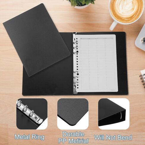 PATIKIL B5 Binder Cover, 2 Pcs PP 9 Ring Loose Leaf Binder Protector Round Ring Binder Cover Refillable Notebook Thickened Frosted Binder for Meeting Notebook Folder, Transparent in Saudi Arabia