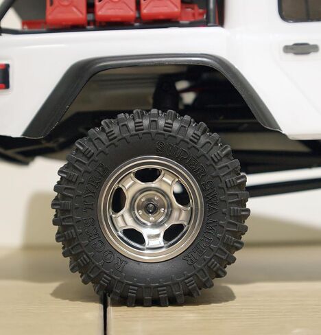 RC 1.0 Beadlock Wheels Offsets -2 Aluminum Rims For AX24 1/18 1/24 Scale SCX24 Deadbolt RC Crawler Car Wheels Upgrades 4Pc (Blue Black) in Kuwait