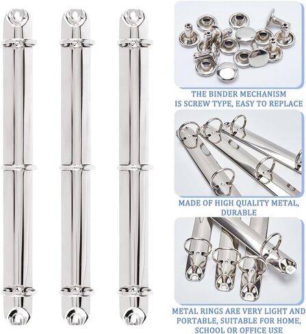 GORGECRAFT 3 Set 3 Ring Binder Mechanism Iron Binder Replacement Kit O Rings Loose Leaf Book Binder Metal Binding Spines Combs for DIY Making School Notebook Document Organization Planners in Saudi Arabia