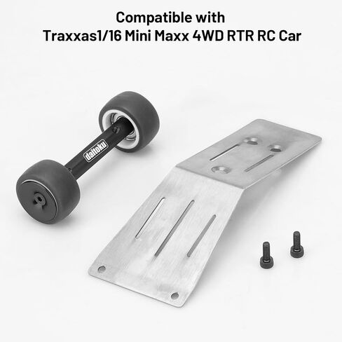 Daitoku RC Wheelie Bar Aluminium Tail Wheel Ups Pressions for Traxxas Mini-Maxx 4WD RTR 1/16 RC CAR (#107154-1)-Black in Kuwait