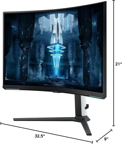 SAMSUNG 32" Odyssey Neo G7 4K UHD 165Hz 1ms G-Sync 1000R Curved Gaming Monitor, Quantum HDR2000, AMD FreeSync Premium Pro, Ultrawide Game View, DisplayPort, HDMI, Black, 2022 (Renewed) in Kuwait