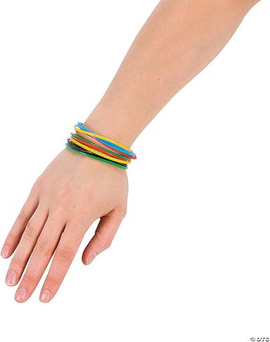 أساور Jelly Express Express فينيل بألوان متنوعة مشرقة - مجموعة كبيرة من 144 - مجوهرات جديدة للأطفال ، وهبات وإمدادات الحفلات in Kuwait