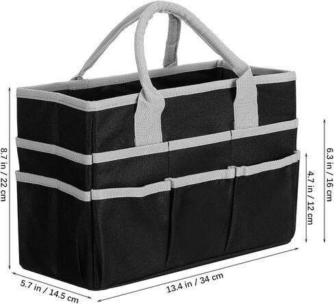 Operitacx Craft Tote Bag for Supplies with Handle, Waterproof Oxford Fabric Craft Bag with 8 Pockets for Artists, Travelers, Books, Stationery, Cosmetics, Sewing Supplies in Saudi Arabia