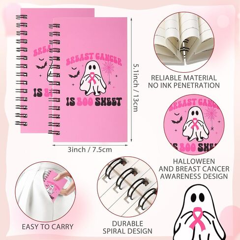 Epakh 24 PCS Halloween Breast Cancer Awarensions Notebooks with Pens Breast Cancer Corepads Pink Ribbon Point Retractable Pens for Women Furns Forme Events Unsiversations Fundraisers Charity in Saudi Arabia