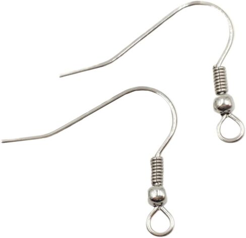100Pcs Titanium Steel Fish Hook Design Earring, Silver Titanium Earring Hooks Accessories Easy to Wear and Sturdy for Daily and Party Occasions in Saudi Arabia