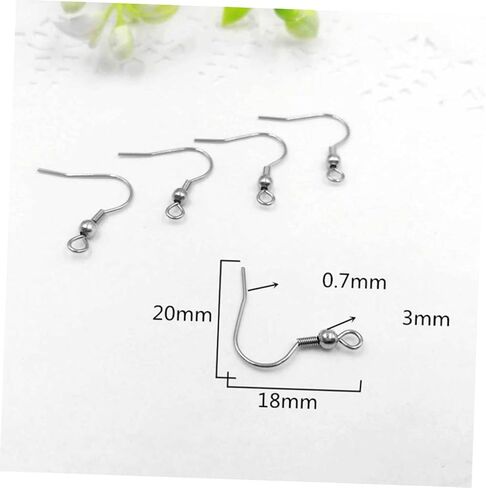 100Pcs Titanium Steel Fish Hook Design Earring, Silver Titanium Earring Hooks Accessories Easy to Wear and Sturdy for Daily and Party Occasions in Saudi Arabia