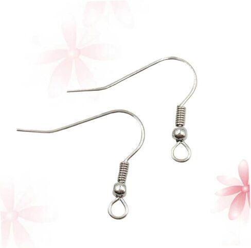 100Pcs Titanium Steel Fish Hook Design Earring, Silver Titanium Earring Hooks Accessories Easy to Wear and Sturdy for Daily and Party Occasions in Saudi Arabia