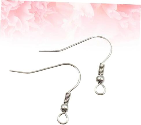 100Pcs Titanium Steel Fish Hook Design Earring, Silver Titanium Earring Hooks Accessories Easy to Wear and Sturdy for Daily and Party Occasions in Saudi Arabia