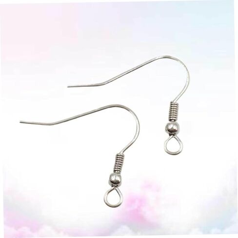 100Pcs Titanium Steel Fish Hook Design Earring, Silver Titanium Earring Hooks Accessories Easy to Wear and Sturdy for Daily and Party Occasions in Saudi Arabia