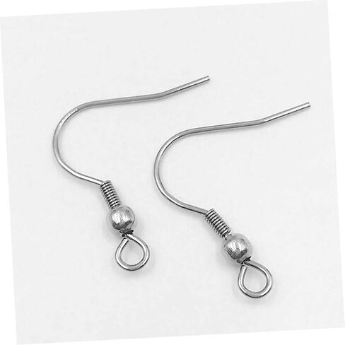 100Pcs Titanium Steel Fish Hook Design Earring, Silver Titanium Earring Hooks Accessories Easy to Wear and Sturdy for Daily and Party Occasions in Saudi Arabia