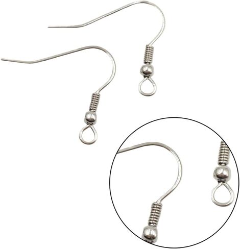 100Pcs Titanium Steel Fish Hook Design Earring, Silver Titanium Earring Hooks Accessories Easy to Wear and Sturdy for Daily and Party Occasions in Saudi Arabia