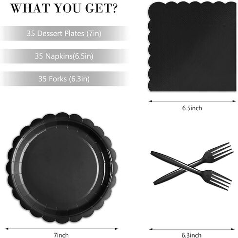 105PCS Paper Plates and Napkins Set,7 Inch Scalloped Disposable Tableware with Forks for Birthdays, Garden Parties & Outdoor Events,Serves 35 (Light Purple) in Saudi Arabia