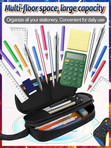 Bigmeta Pencil Case للأولاد Game - حقيبة قلم رصاص كبيرة السعة مع مقصورتين ، مربع منظم تخزين القرطاسية للأطفال عودة إلى هدايا المدرسة in Kuwait