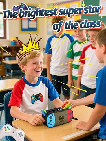 Bigmeta Pencil Case للأولاد Game - حقيبة قلم رصاص كبيرة السعة مع مقصورتين ، مربع منظم تخزين القرطاسية للأطفال عودة إلى هدايا المدرسة in Kuwait