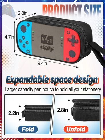 Bigmeta Pencil Case للأولاد Game - حقيبة قلم رصاص كبيرة السعة مع مقصورتين ، مربع منظم تخزين القرطاسية للأطفال عودة إلى هدايا المدرسة in Kuwait
