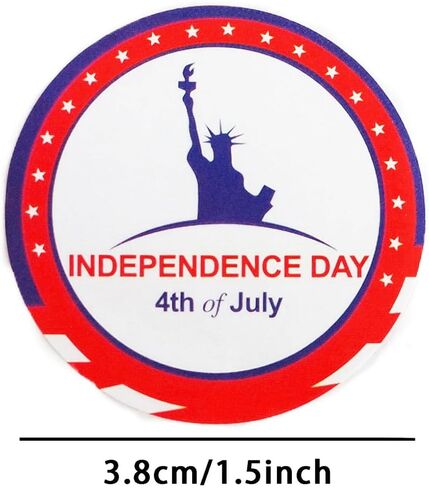 500 حزمة 1.5 بوصة 4th من يوليو لفة - ملصقات زخرفية وطنية لحفلة يوم الاستقلال ، والهدايا ، والحرف (ج) in Kuwait