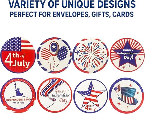 500 حزمة 1.5 بوصة 4th من يوليو لفة - ملصقات زخرفية وطنية لحفلة يوم الاستقلال ، والهدايا ، والحرف (ج) in Kuwait