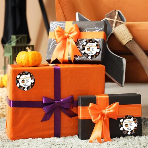 60pcs ملصقات هالوين سعيدة ، 2 بوصة عيد الهالوين ملصقات علامة هدية لأكياس Goodie ، حقائب الهدايا ، أختام المغلف ، زخرفة الحفلات (الأرجواني) in Kuwait