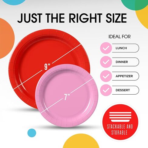 Exquisite Ivory Paper Plates Disposable Heavy Duty 200 Pcs - 100-7" & 100-9" Ivory Disposable Plates For Party Heavy Duty 350 GSM For Birthday Supplies in Kuwait