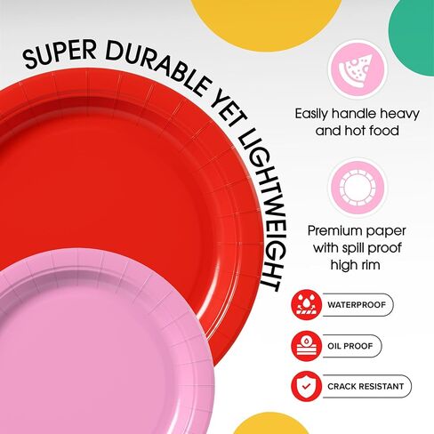 Exquisite Ivory Paper Plates Disposable Heavy Duty 200 Pcs - 100-7" & 100-9" Ivory Disposable Plates For Party Heavy Duty 350 GSM For Birthday Supplies in Kuwait