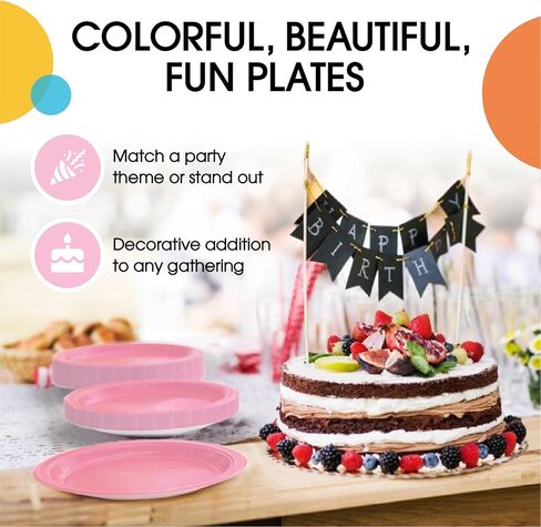 Exquisite Ivory Paper Plates Disposable Heavy Duty 200 Pcs - 100-7" & 100-9" Ivory Disposable Plates For Party Heavy Duty 350 GSM For Birthday Supplies in Kuwait