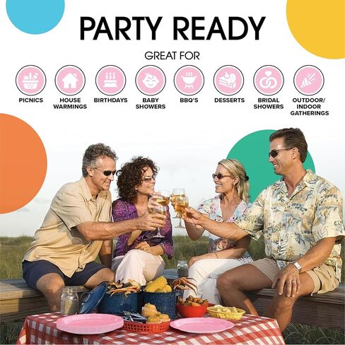 Exquisite Ivory Paper Plates Disposable Heavy Duty 200 Pcs - 100-7" & 100-9" Ivory Disposable Plates For Party Heavy Duty 350 GSM For Birthday Supplies in Kuwait