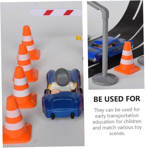 BESPORTBLE 28Pcs Miniature Traffic Cones and Road Signs for Educational Table Models for Learning Traffic Safety and Playtime Fun Parking Lot Scenarios in Saudi Arabia