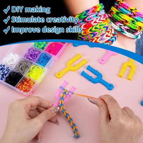 9 PCS أداة سوار تلول ، نموذج أكريليك Y Slingshot LOLL ، نول سوار النطاق المطاطي ، أداة سوار تلوي ملونة ، صانع سوار نول ، طقم سوار شريط المطاط لصنع قلادة سوار (أزرق+أصفر+وردي) in Saudi Arabia