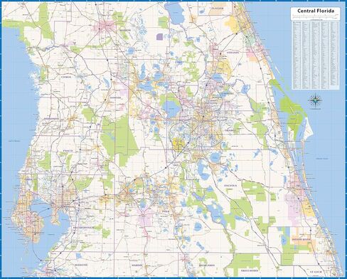 Central Florida Laminated Wall map (67"Wx54"L) in Saudi Arabia
