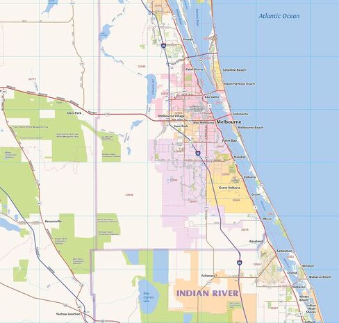 Central Florida Laminated Wall map (67"Wx54"L) in Saudi Arabia